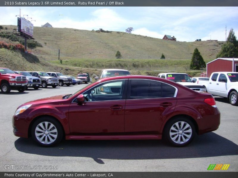 Ruby Red Pearl / Off Black 2010 Subaru Legacy 3.6R Limited Sedan