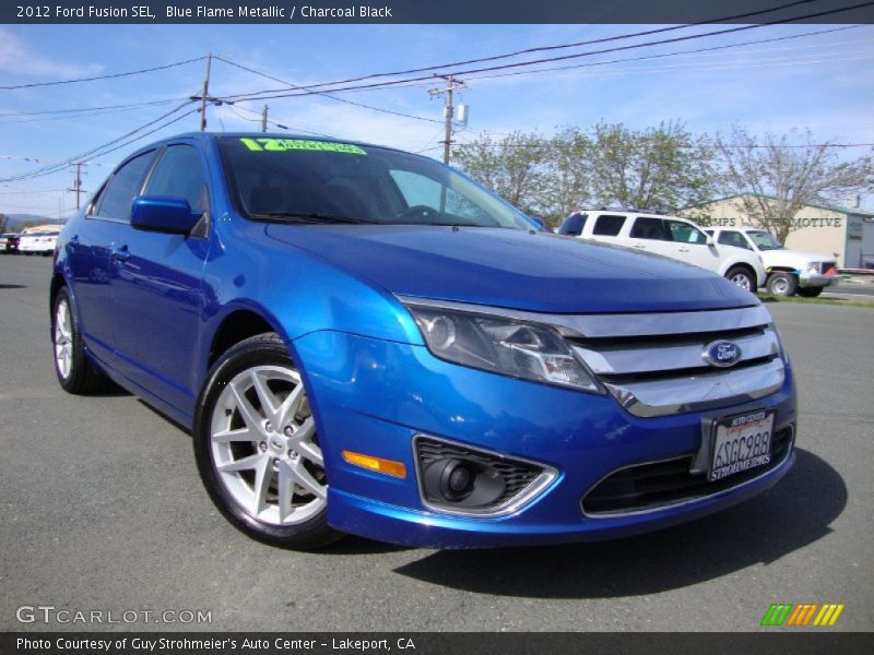 Blue Flame Metallic / Charcoal Black 2012 Ford Fusion SEL