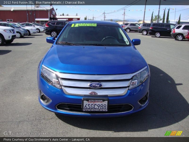 Blue Flame Metallic / Charcoal Black 2012 Ford Fusion SEL