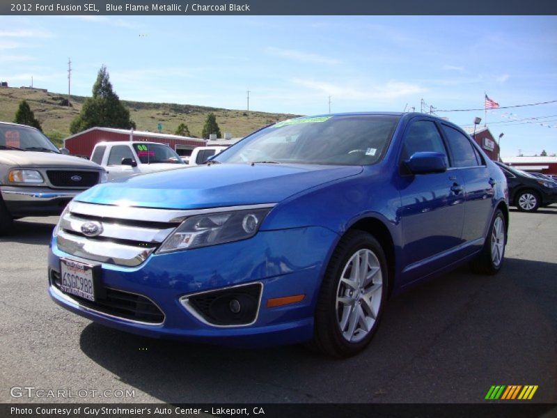 Blue Flame Metallic / Charcoal Black 2012 Ford Fusion SEL