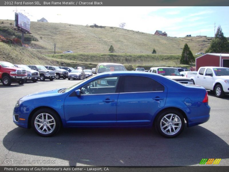Blue Flame Metallic / Charcoal Black 2012 Ford Fusion SEL