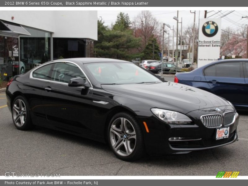 Black Sapphire Metallic / Black Nappa Leather 2012 BMW 6 Series 650i Coupe