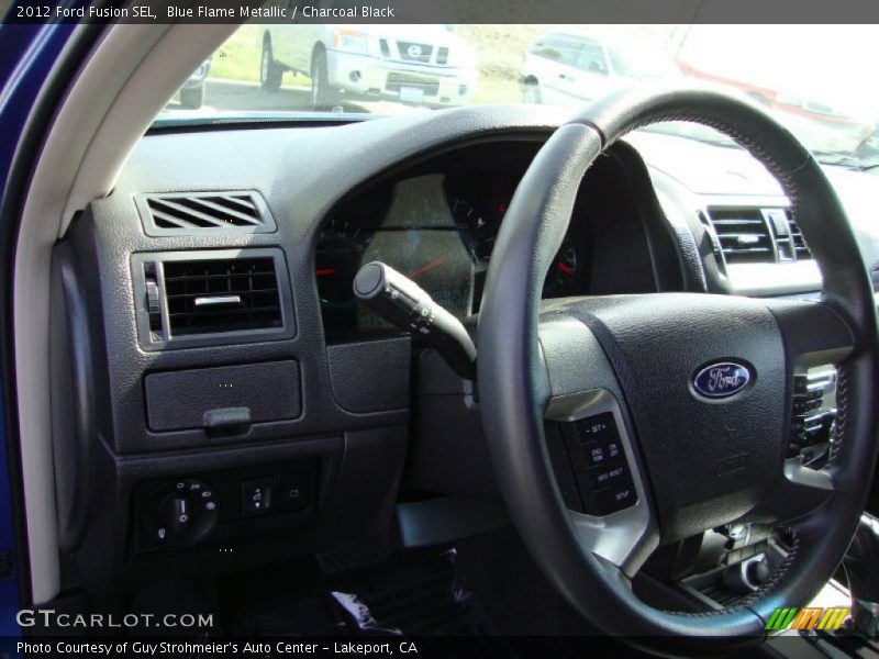 Blue Flame Metallic / Charcoal Black 2012 Ford Fusion SEL
