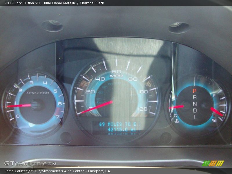 Blue Flame Metallic / Charcoal Black 2012 Ford Fusion SEL