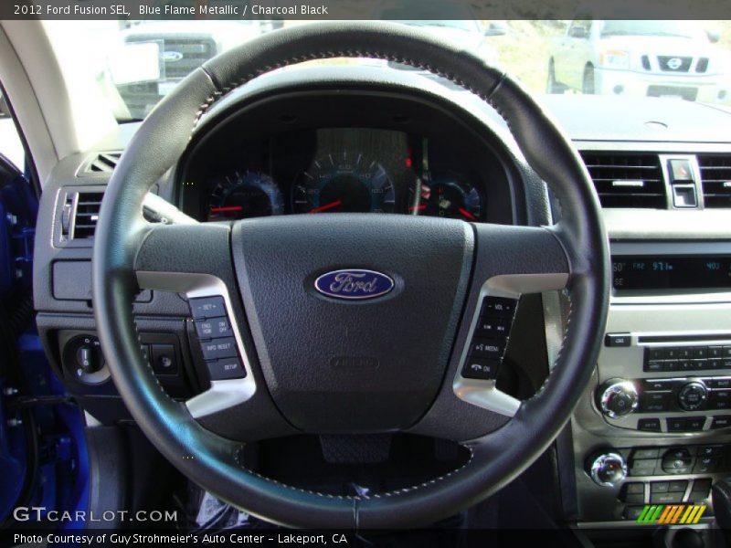 Blue Flame Metallic / Charcoal Black 2012 Ford Fusion SEL