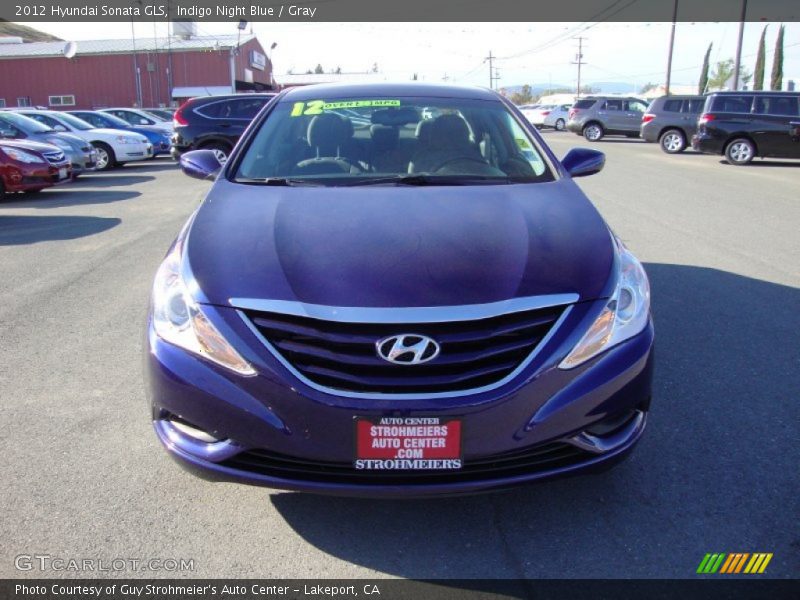 Indigo Night Blue / Gray 2012 Hyundai Sonata GLS