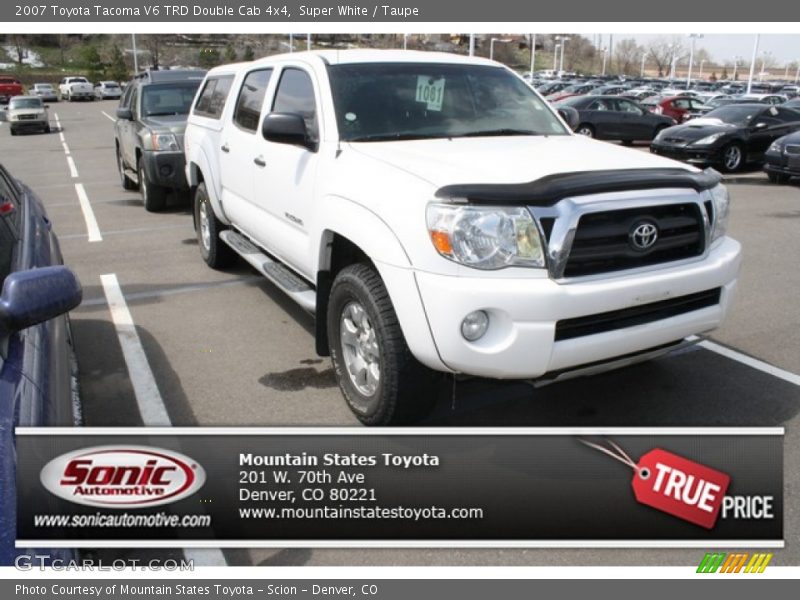 Super White / Taupe 2007 Toyota Tacoma V6 TRD Double Cab 4x4