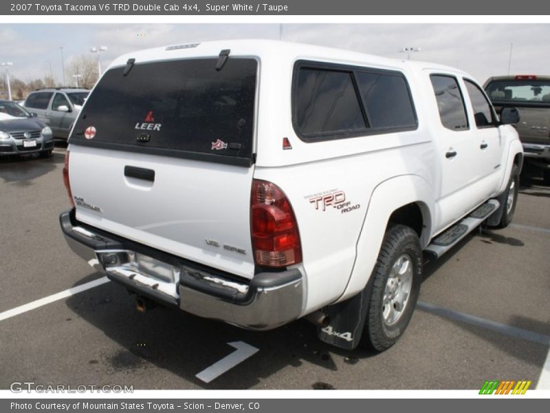 Super White / Taupe 2007 Toyota Tacoma V6 TRD Double Cab 4x4