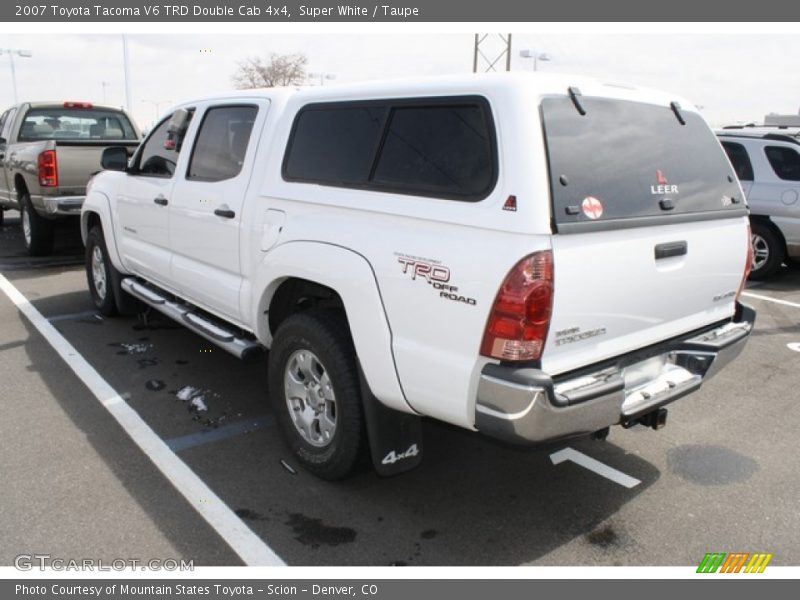 Super White / Taupe 2007 Toyota Tacoma V6 TRD Double Cab 4x4