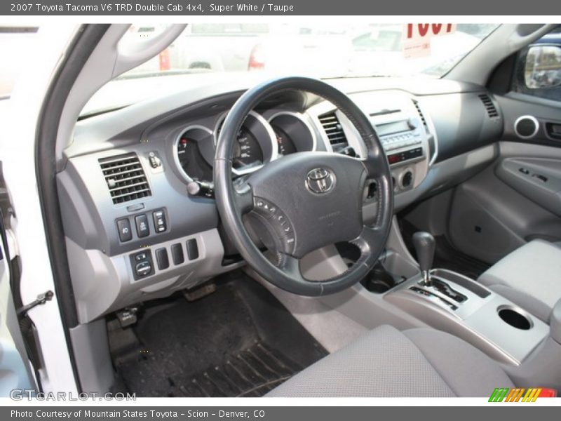 Super White / Taupe 2007 Toyota Tacoma V6 TRD Double Cab 4x4