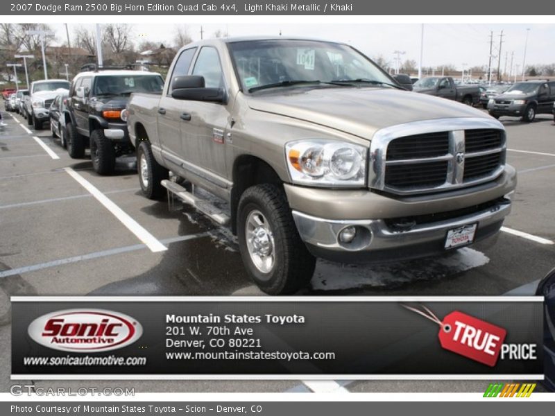 Light Khaki Metallic / Khaki 2007 Dodge Ram 2500 Big Horn Edition Quad Cab 4x4
