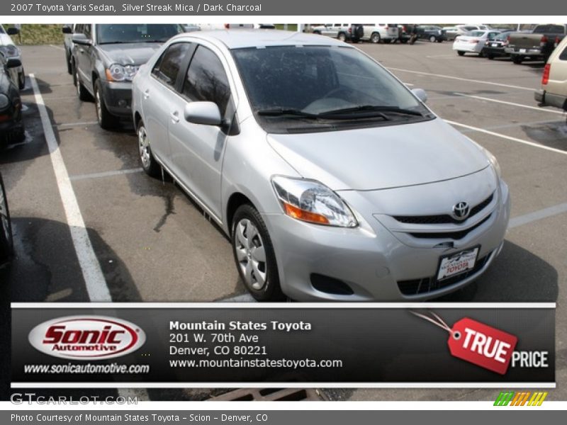 Silver Streak Mica / Dark Charcoal 2007 Toyota Yaris Sedan