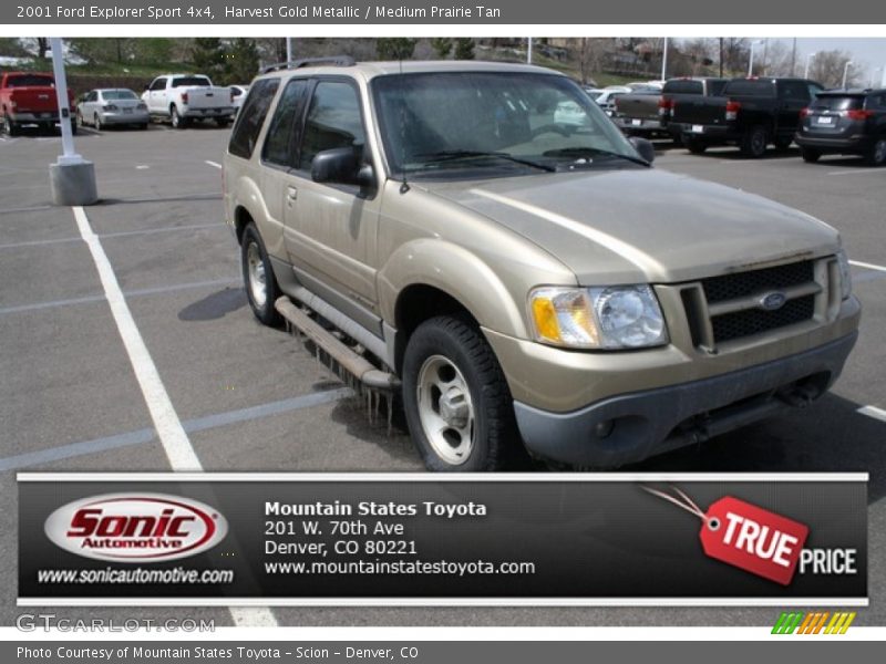 Harvest Gold Metallic / Medium Prairie Tan 2001 Ford Explorer Sport 4x4