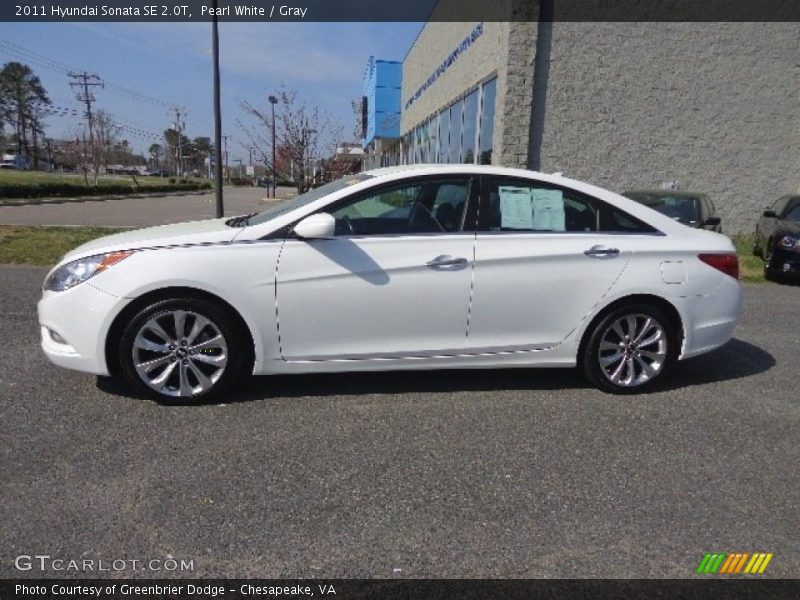 Pearl White / Gray 2011 Hyundai Sonata SE 2.0T
