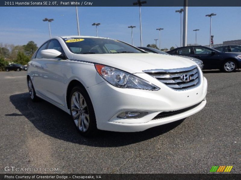 Pearl White / Gray 2011 Hyundai Sonata SE 2.0T