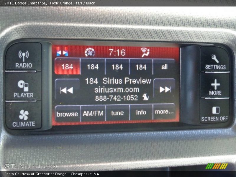 Toxic Orange Pearl / Black 2011 Dodge Charger SE