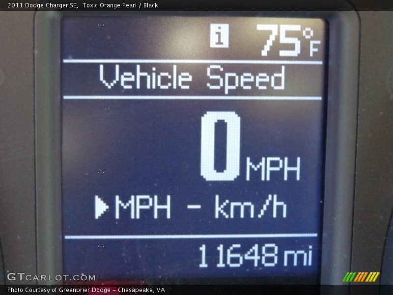 Toxic Orange Pearl / Black 2011 Dodge Charger SE