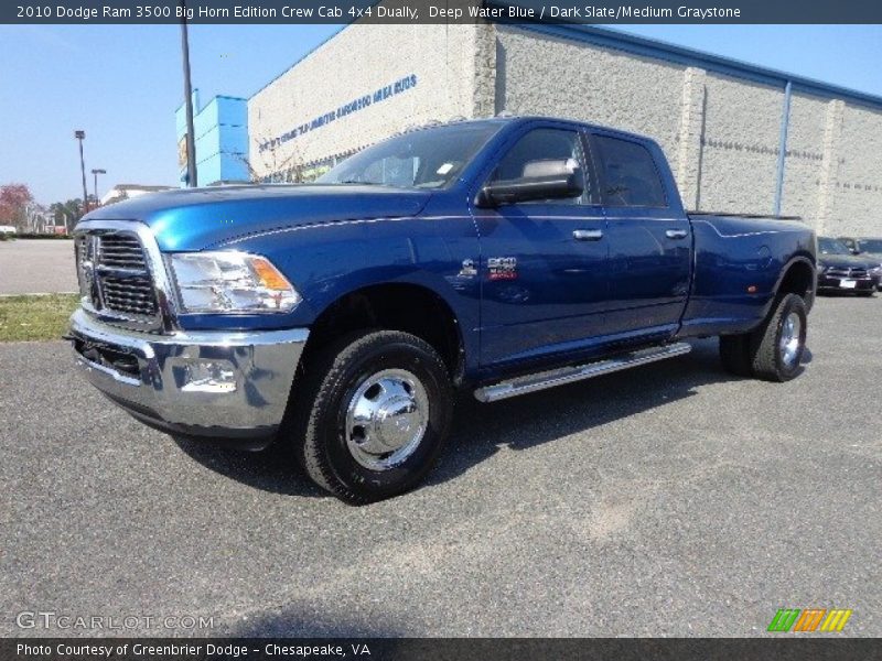 Deep Water Blue / Dark Slate/Medium Graystone 2010 Dodge Ram 3500 Big Horn Edition Crew Cab 4x4 Dually