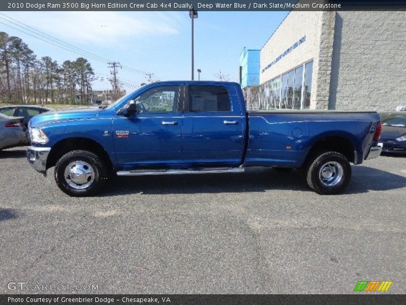 Deep Water Blue / Dark Slate/Medium Graystone 2010 Dodge Ram 3500 Big Horn Edition Crew Cab 4x4 Dually