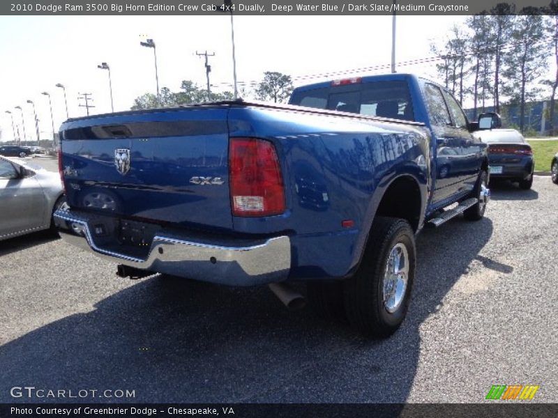 Deep Water Blue / Dark Slate/Medium Graystone 2010 Dodge Ram 3500 Big Horn Edition Crew Cab 4x4 Dually