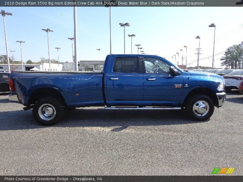 Deep Water Blue / Dark Slate/Medium Graystone 2010 Dodge Ram 3500 Big Horn Edition Crew Cab 4x4 Dually