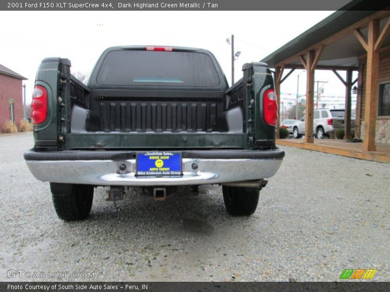 Dark Highland Green Metallic / Tan 2001 Ford F150 XLT SuperCrew 4x4