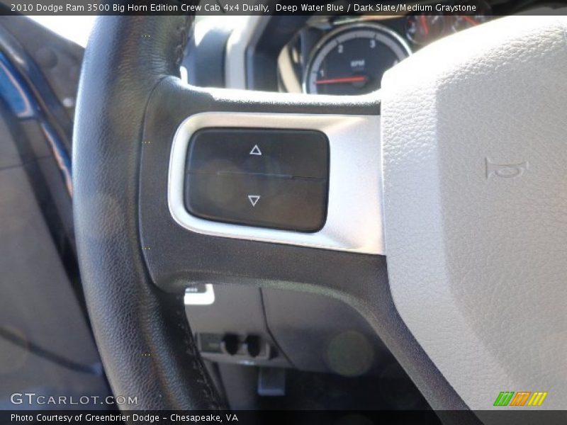 Deep Water Blue / Dark Slate/Medium Graystone 2010 Dodge Ram 3500 Big Horn Edition Crew Cab 4x4 Dually