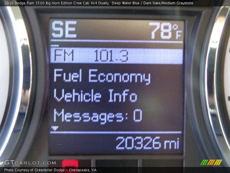 Deep Water Blue / Dark Slate/Medium Graystone 2010 Dodge Ram 3500 Big Horn Edition Crew Cab 4x4 Dually