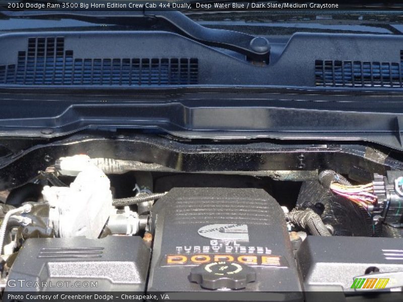 Deep Water Blue / Dark Slate/Medium Graystone 2010 Dodge Ram 3500 Big Horn Edition Crew Cab 4x4 Dually