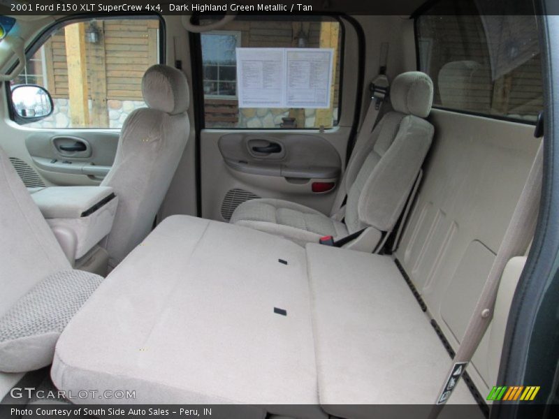 Dark Highland Green Metallic / Tan 2001 Ford F150 XLT SuperCrew 4x4