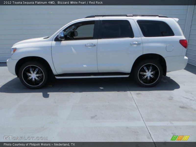 Blizzard White Pearl / Red Rock 2012 Toyota Sequoia Platinum 4WD