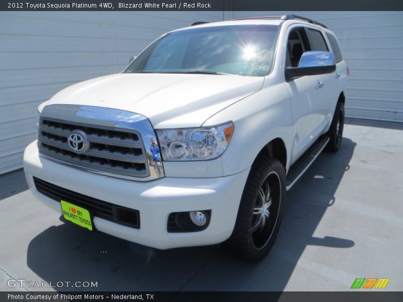 Blizzard White Pearl / Red Rock 2012 Toyota Sequoia Platinum 4WD