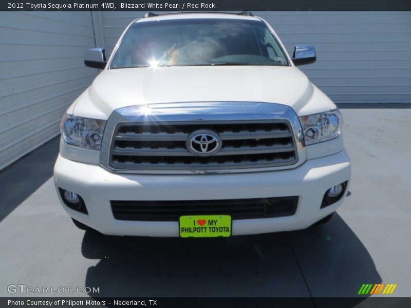 Blizzard White Pearl / Red Rock 2012 Toyota Sequoia Platinum 4WD