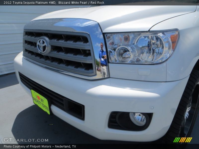Blizzard White Pearl / Red Rock 2012 Toyota Sequoia Platinum 4WD