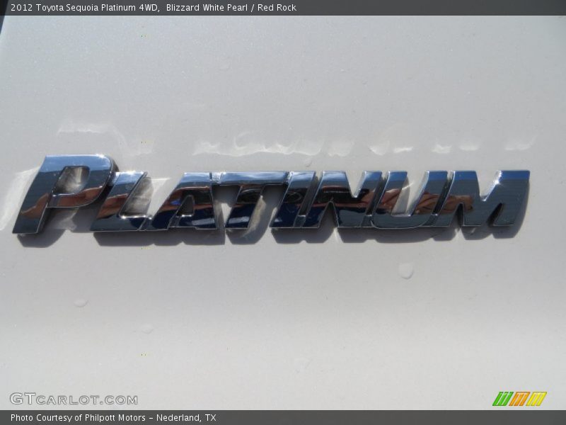 Blizzard White Pearl / Red Rock 2012 Toyota Sequoia Platinum 4WD