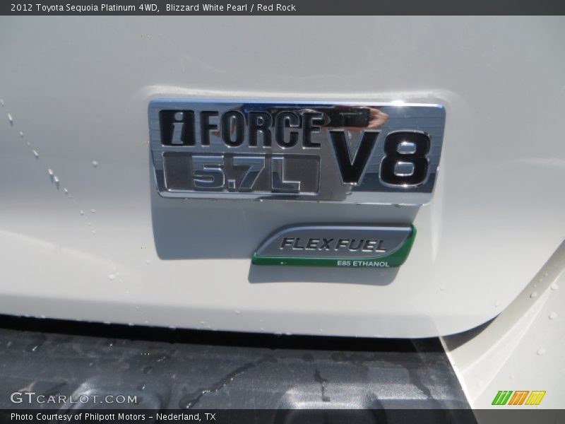 Blizzard White Pearl / Red Rock 2012 Toyota Sequoia Platinum 4WD