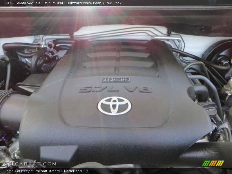 Blizzard White Pearl / Red Rock 2012 Toyota Sequoia Platinum 4WD