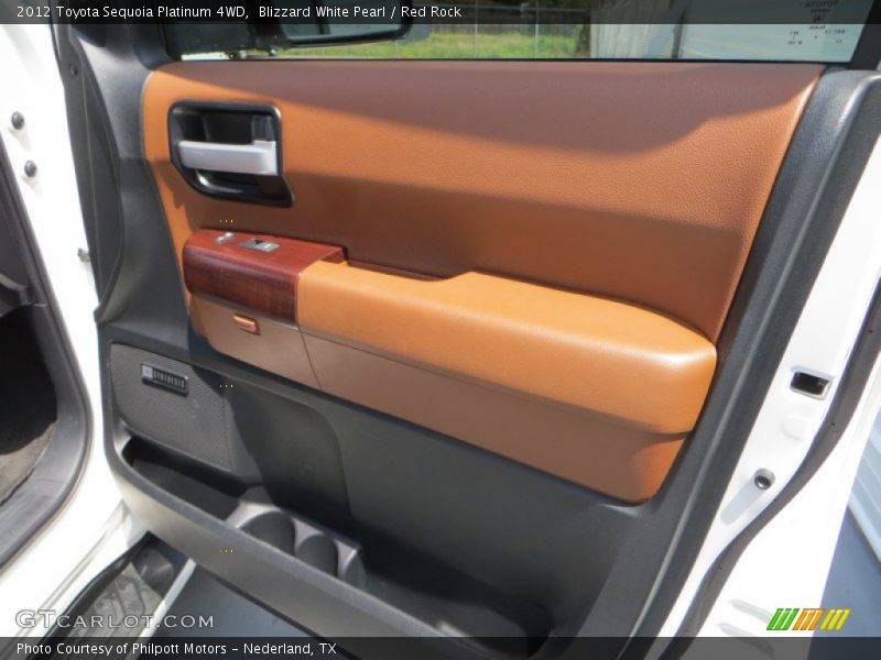 Blizzard White Pearl / Red Rock 2012 Toyota Sequoia Platinum 4WD