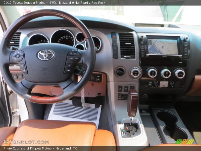 Blizzard White Pearl / Red Rock 2012 Toyota Sequoia Platinum 4WD
