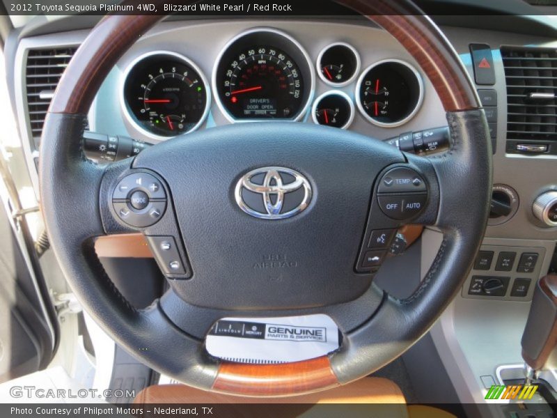 Blizzard White Pearl / Red Rock 2012 Toyota Sequoia Platinum 4WD