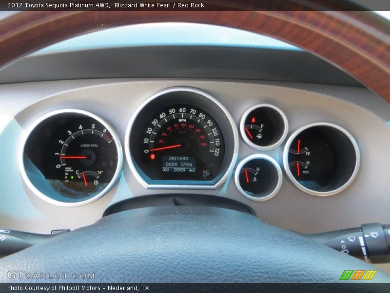 Blizzard White Pearl / Red Rock 2012 Toyota Sequoia Platinum 4WD
