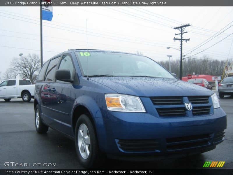 Deep Water Blue Pearl Coat / Dark Slate Gray/Light Shale 2010 Dodge Grand Caravan SE Hero