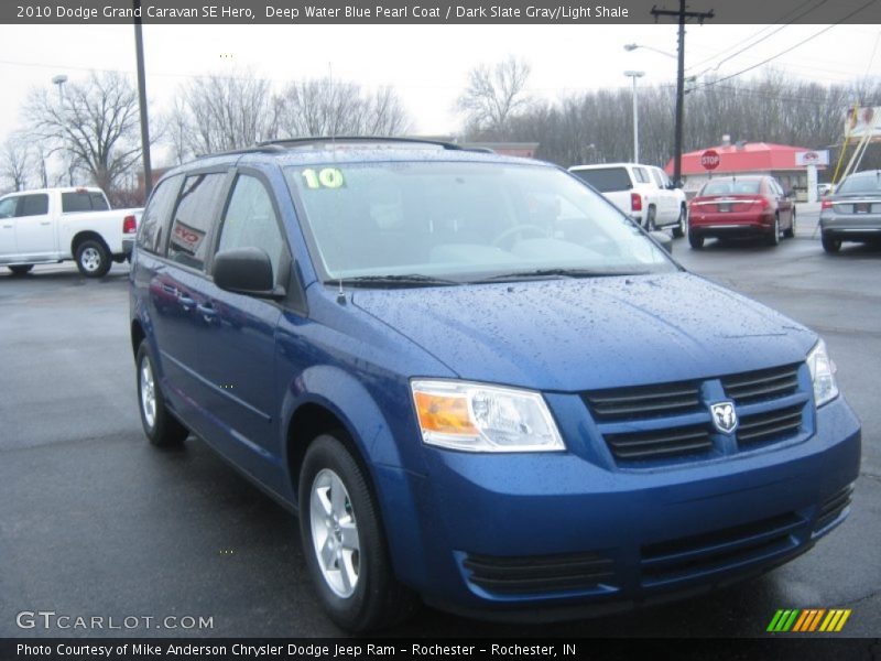 Deep Water Blue Pearl Coat / Dark Slate Gray/Light Shale 2010 Dodge Grand Caravan SE Hero