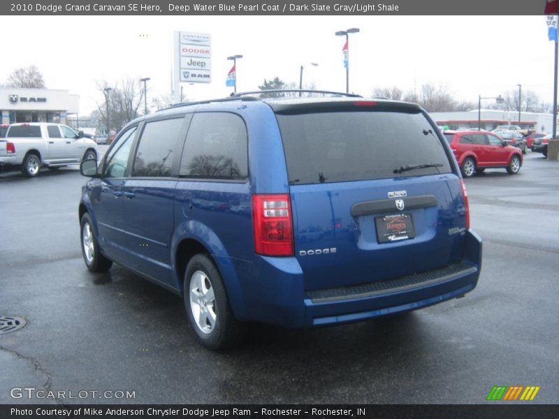Deep Water Blue Pearl Coat / Dark Slate Gray/Light Shale 2010 Dodge Grand Caravan SE Hero