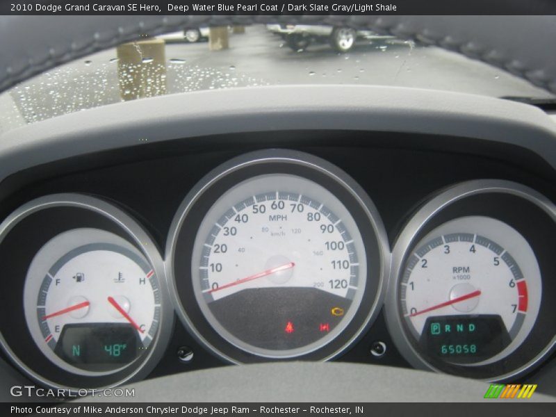 Deep Water Blue Pearl Coat / Dark Slate Gray/Light Shale 2010 Dodge Grand Caravan SE Hero