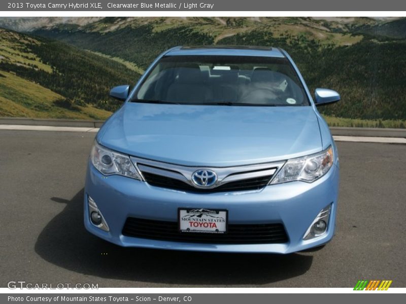 Clearwater Blue Metallic / Light Gray 2013 Toyota Camry Hybrid XLE