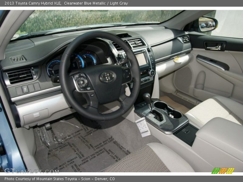 Clearwater Blue Metallic / Light Gray 2013 Toyota Camry Hybrid XLE