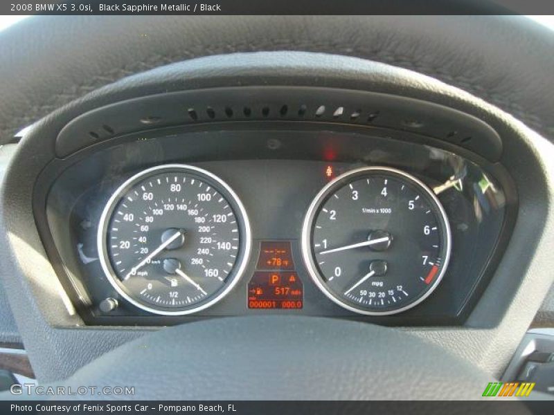 Black Sapphire Metallic / Black 2008 BMW X5 3.0si