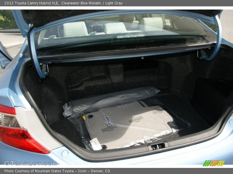 Clearwater Blue Metallic / Light Gray 2013 Toyota Camry Hybrid XLE