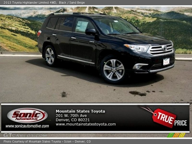 Black / Sand Beige 2013 Toyota Highlander Limited 4WD